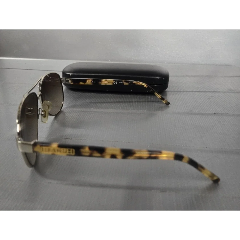 Ralph Lauren Sunglasses Aviator Gold Frame Tortoroise Temples Gradient Lenses